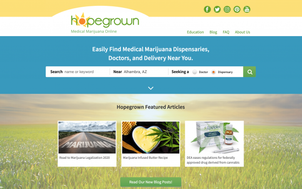 Screenshot of Hopegrown website