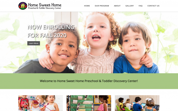 Screenshot of Home Sweet Home Preschool website