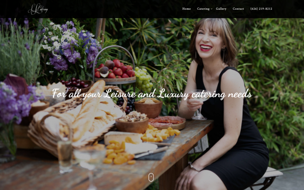 Screenshot of LL Catered Events website
